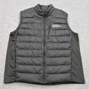 Eddie Bauer Down 550 Puffer Vest Mens XL Black Full Zip Down Feather Fill Hiking